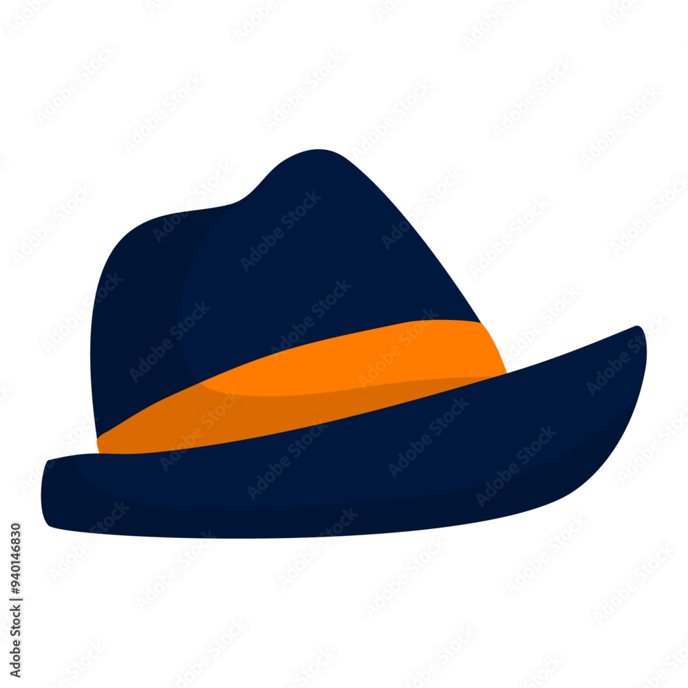 Cowboy hat icon in flat style isolated on white background Cowboy hat icon in flat style isolated on white background