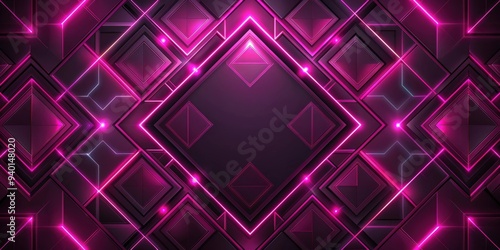 Abstract background with dark geometric shapes and glowing pink elements , abstract, background, dark, geometric, shapes