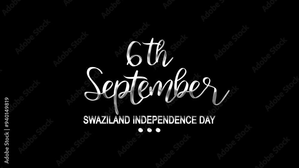 Happy Swaziland Independence Day Text Animation on Silver Color. Great for Happy Swaziland Independence Day Celebrations, for banner, social media feed wallpaper stories. Happy Swaziland Independence Day Text Animation on Silver Color. Great for Happy Swaziland Independence Day Celebrations, for banner, social media feed wallpaper stories.