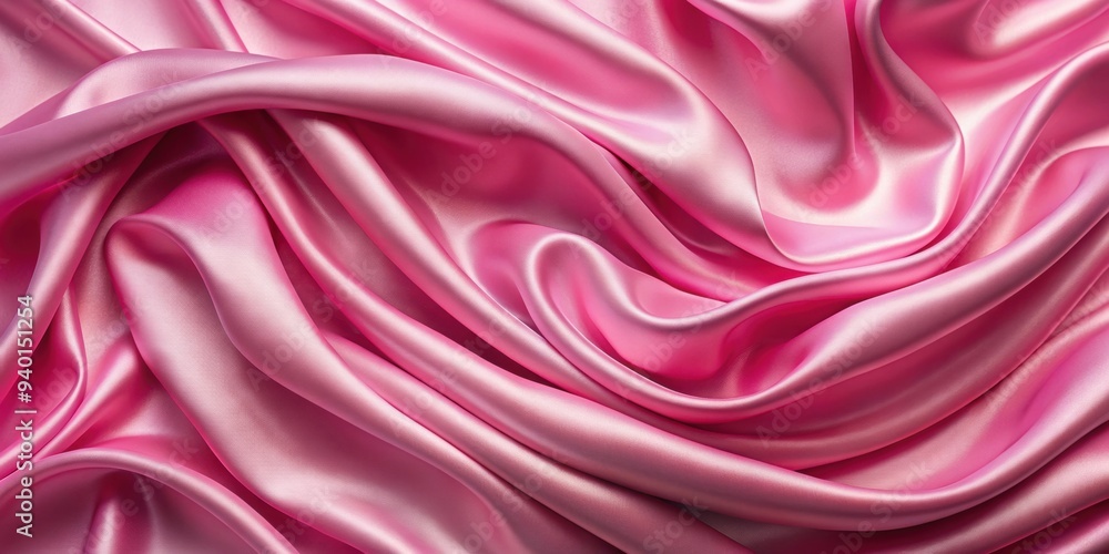 Obraz premium Pink satin background with gentle wave pattern , satin, pink, background, texture, wave, soft, smooth, elegant, luxurious