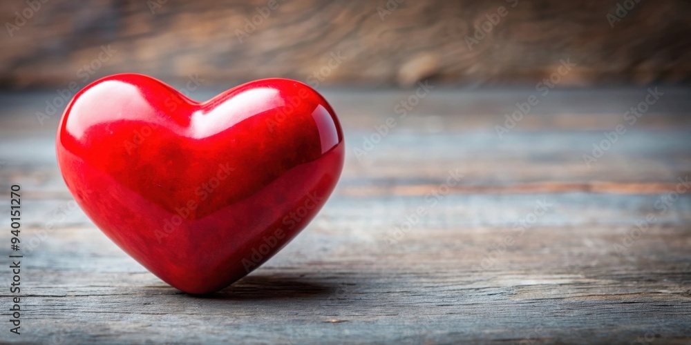 Fototapeta premium Red heart symbolizing enduring love on Valentine's Day , romance, affection, passion, relationship, commitment