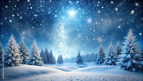 Wallpaper Mural Christmas night with snow falling in a winter wonderland, Christmas, night, winter, snow, background, holiday, celebration Torontodigital.ca