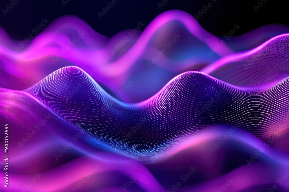 Abstract waves shape glowing in ultraviolet spectrum. Background for banner, backdrop or texture for 3D mapping , ai Abstract waves shape glowing in ultraviolet spectrum. Background for banner, backdrop or texture for 3D mapping , ai