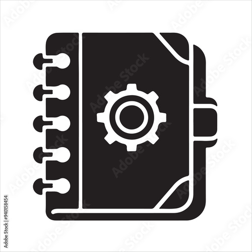 Vector silhouette of work books