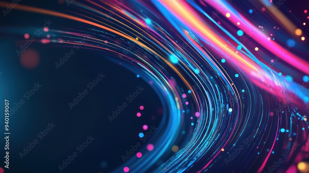 Naklejka premium Abstract Colorful Lines and Dots