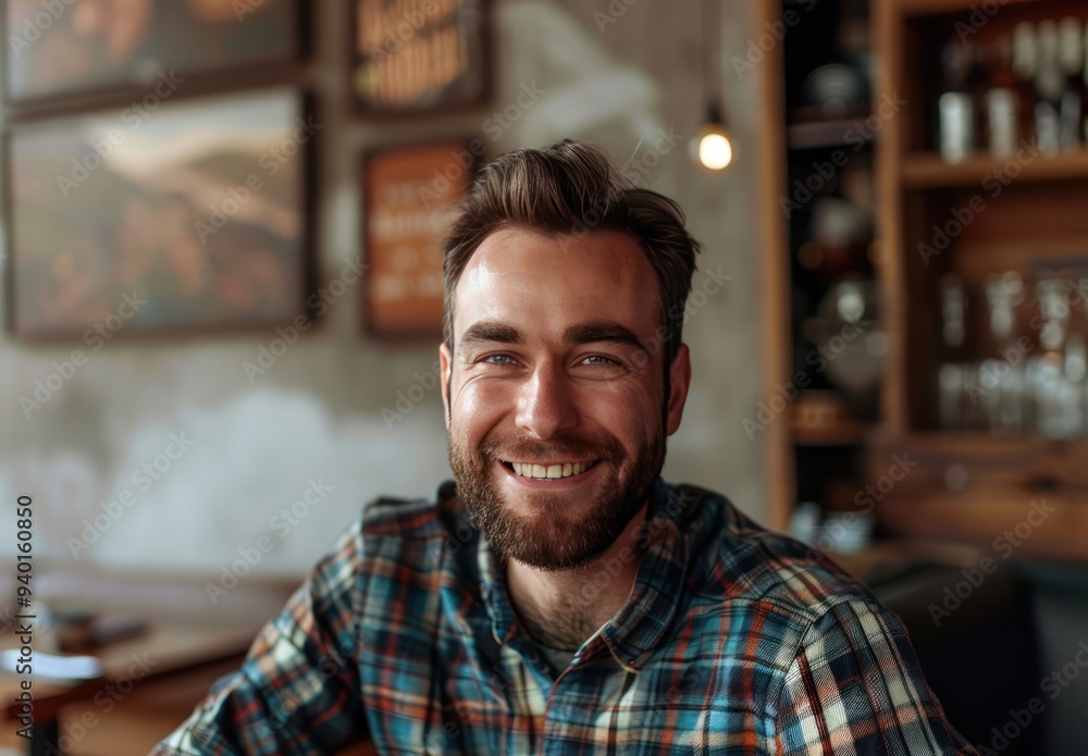 Smiling Man in Cafe Smiling Man in Cafe