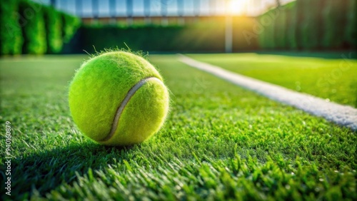 Tennis ball on grass court, Tennis, ball, grass, sport, court, green, game, outdoor, recreation, equipment, spherical, round