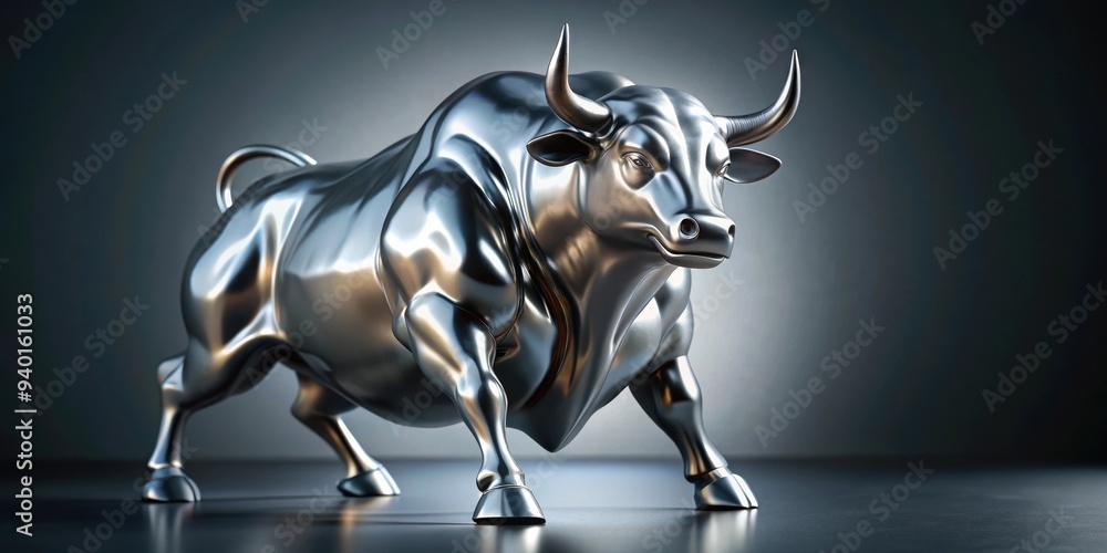Silver strong bull statue isolated on background, bull, statue, silver, strong, isolated, background, metallic, powerful Silver strong bull statue isolated on background, bull, statue, silver, strong, isolated, background, metallic, powerful