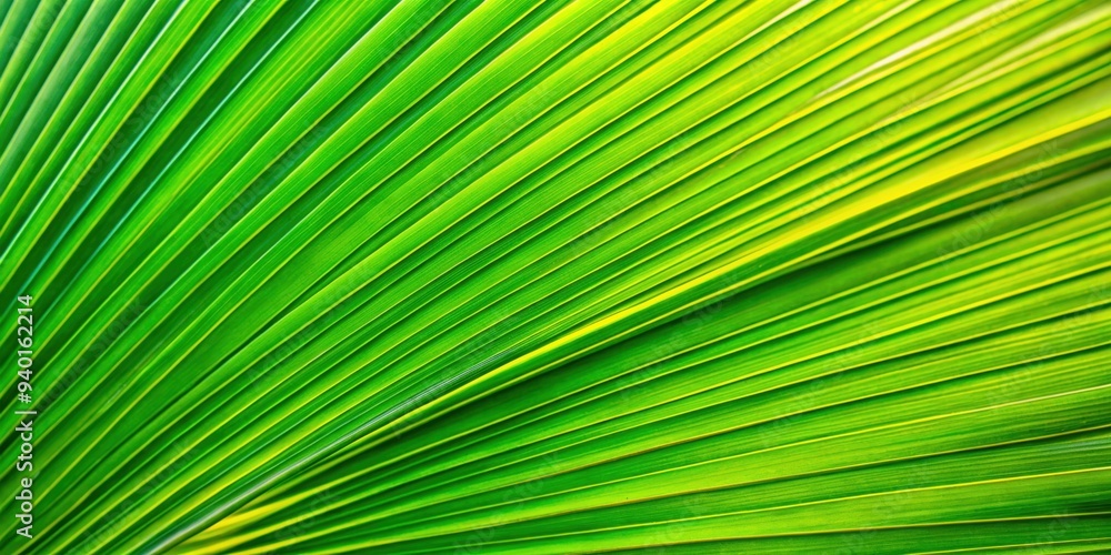 Close-up of a vibrant green palm tree leaf, tropical, nature, exotic, foliage, plant, summer, botanical, lush, textured Close-up of a vibrant green palm tree leaf, tropical, nature, exotic, foliage, plant, summer, botanical, lush, textured