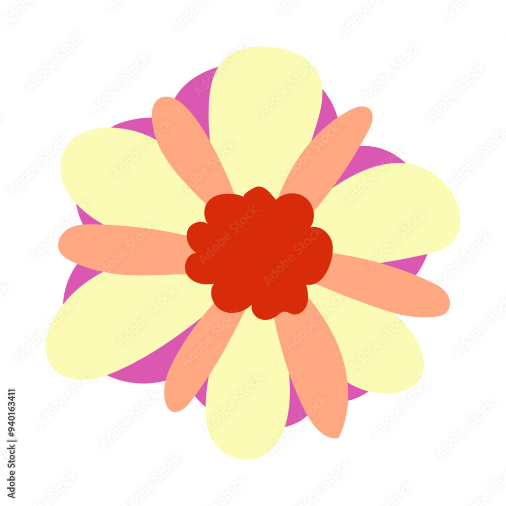 Hand drawn Beautiful spring flower design on the white background Hand drawn Beautiful spring flower design on the white background