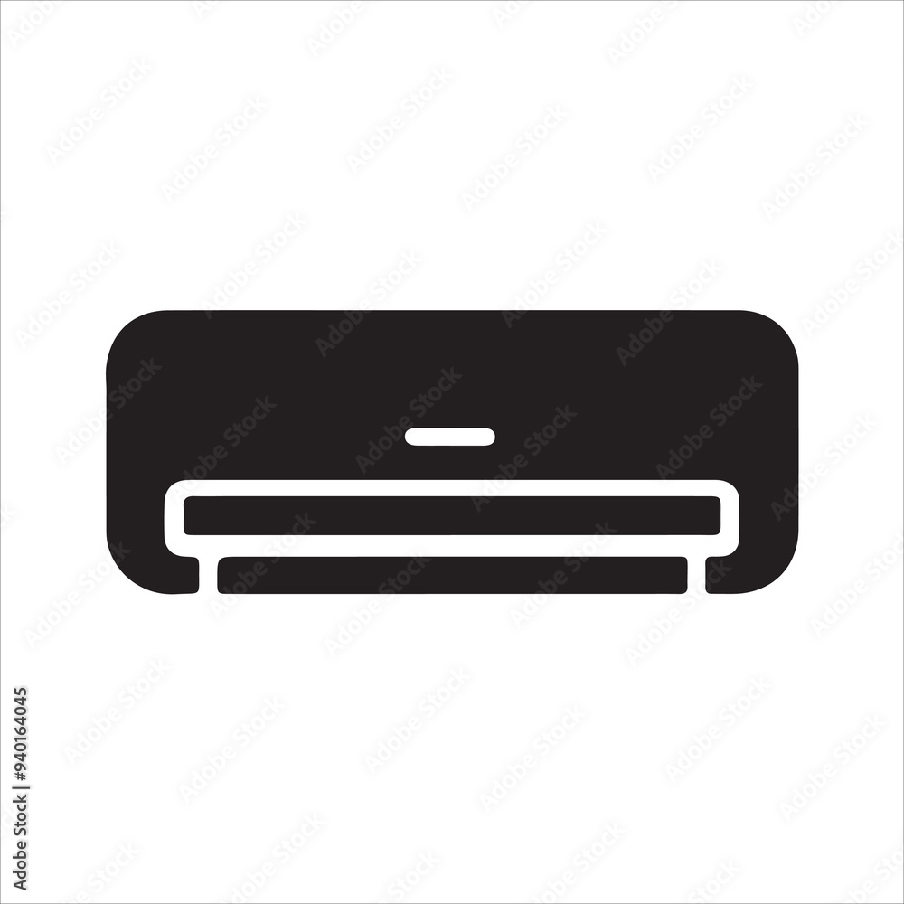 Air conditioning with fresh cold air icon silhouette vector style with white background Air conditioning with fresh cold air icon silhouette vector style with white background