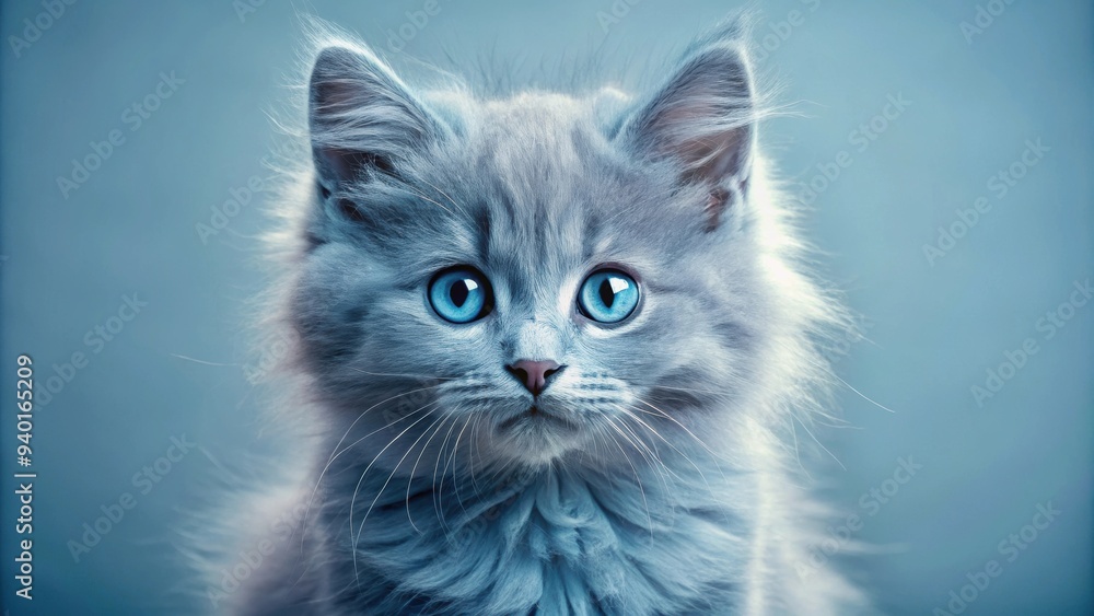Beautiful blue kitten with fluffy fur and striking eyes, blue, kitten, fluffy, fur, cute, adorable, pet, animal, feline, whiskers Beautiful blue kitten with fluffy fur and striking eyes, blue, kitten, fluffy, fur, cute, adorable, pet, animal, feline, whiskers