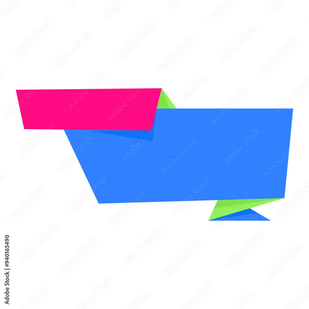 Origami sale banner label badge blank design template Origami sale banner label badge blank design template