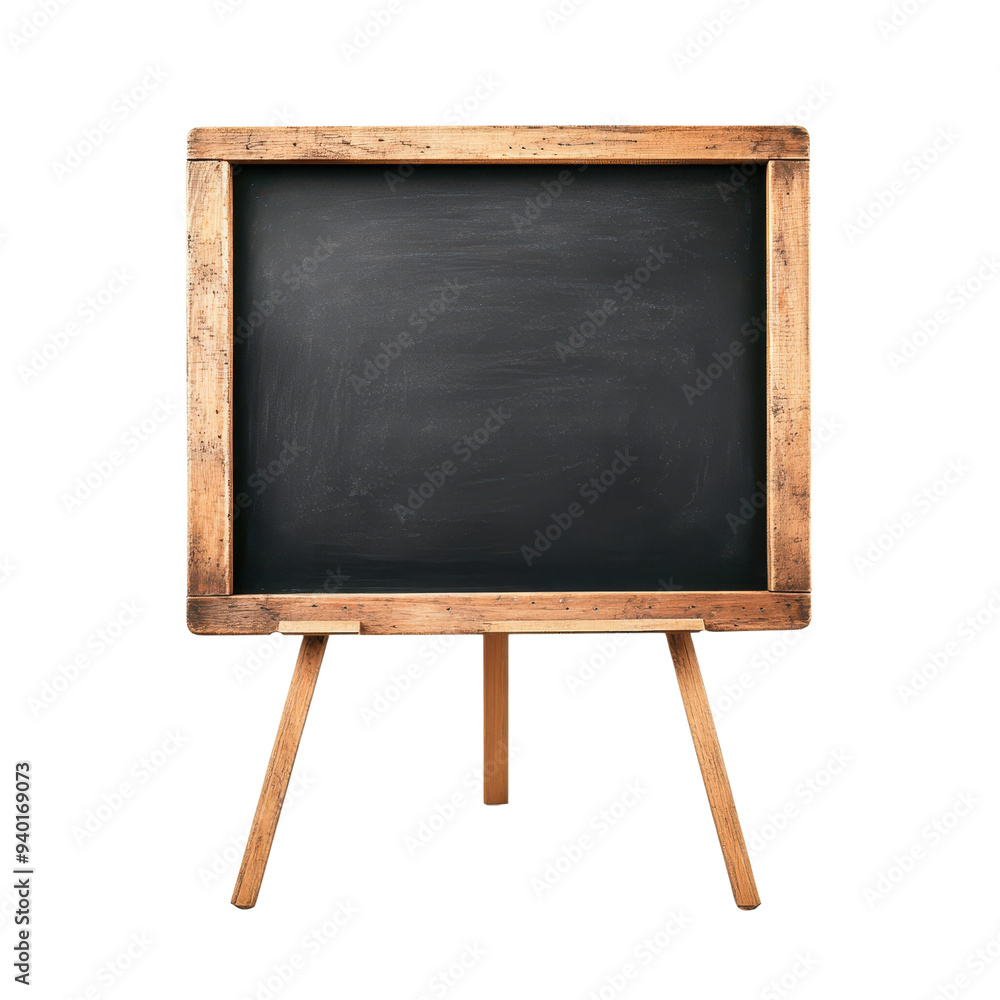 A rustic wooden chalkboard on a stand, perfect for presenting ideas, teaching, or creative projects in any environment. A rustic wooden chalkboard on a stand, perfect for presenting ideas, teaching, or creative projects in any environment.