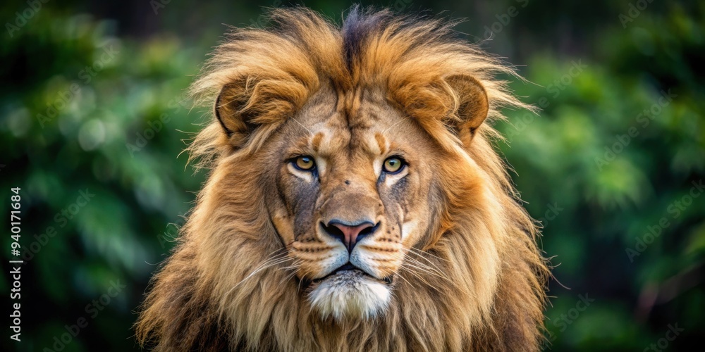 Close-up photo of a majestic lion in the wild, showcasing its fierce expression and powerful presence , wildlife, predator Close-up photo of a majestic lion in the wild, showcasing its fierce expression and powerful presence , wildlife, predator
