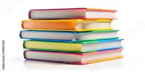 Wallpaper Mural Colorful stack of books sticker on a white background, stack, books, colorful, sticker, education, reading, literature Torontodigital.ca