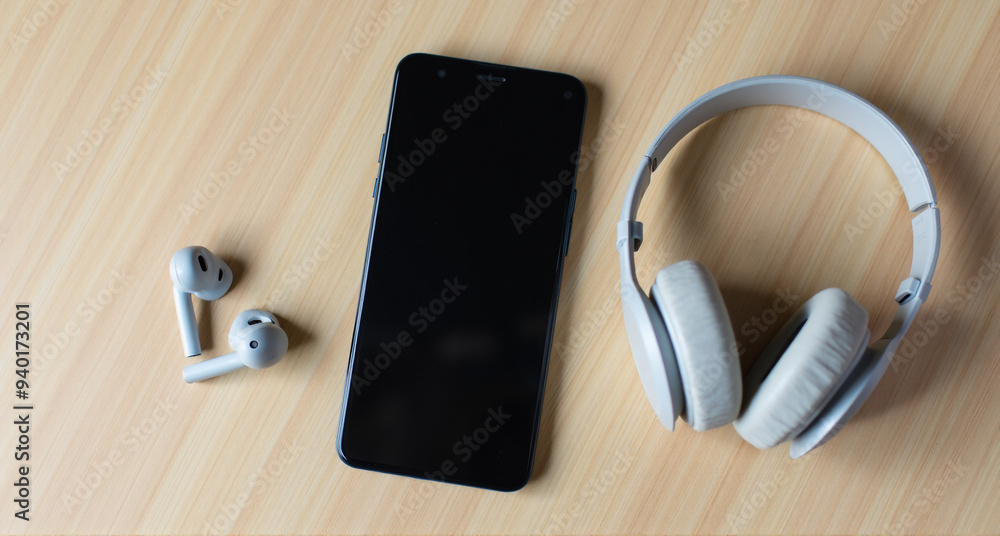 mp3 player and headphones