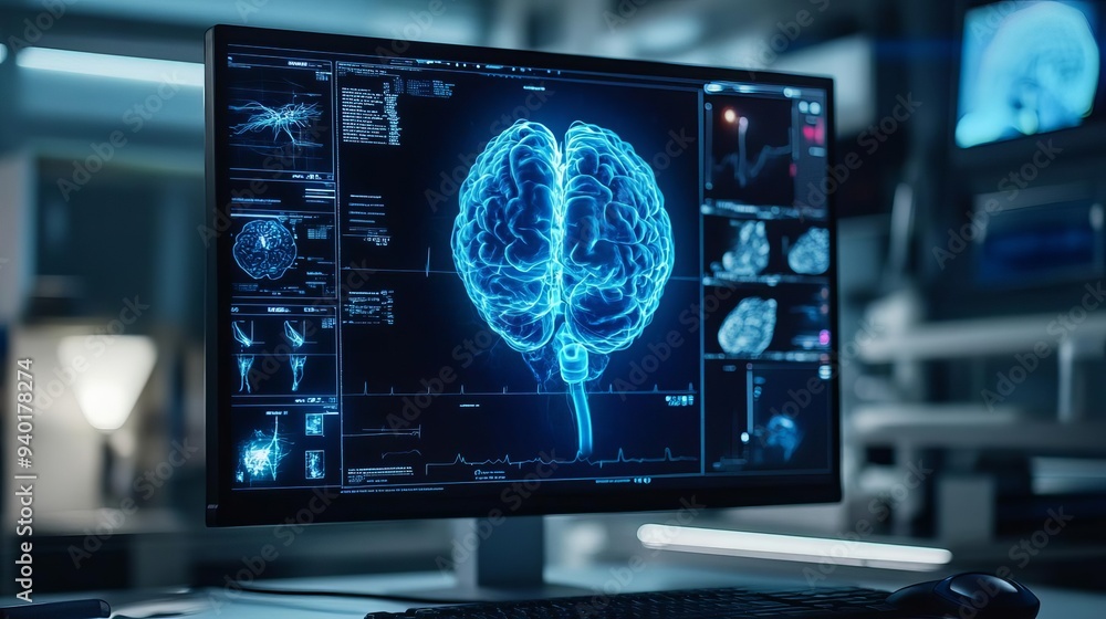 AI diagnosing medical conditions through a smart health device, AI diagnostics, Next-level healthcare. AI diagnosing medical conditions through a smart health device, AI diagnostics, Next-level healthcare.