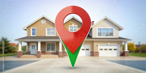 Google maps pin highlighting a house, Home, location, navigation, address, marker, symbol, residence, finding, search, GPS