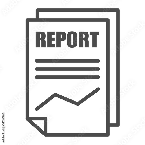 report document icon, editable stroke, pixel perfect