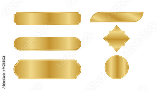 set of golden labels design vector template