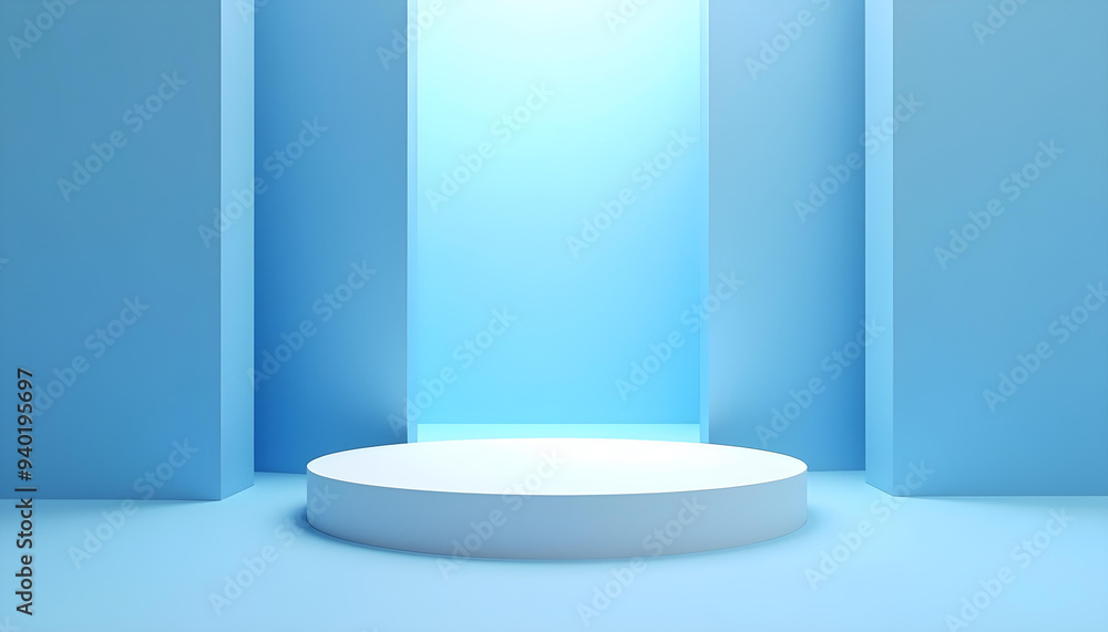 Fototapeta premium blue podium sstage product for sale promotion background 6
