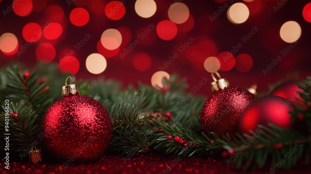 Christmas Ornaments with Red Lights Christmas Ornaments with Red Lights