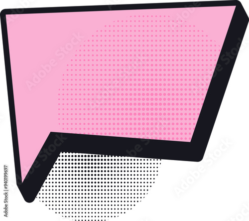 Retro Halftone Comic Baloon