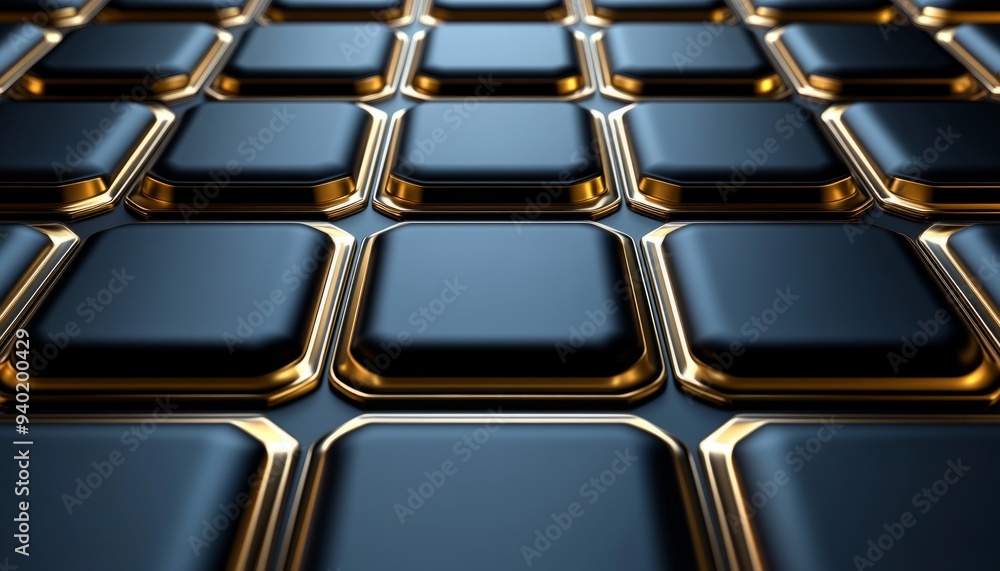 Abstract Geometric Pattern of Black and Gold Squares Abstract Geometric Pattern of Black and Gold Squares