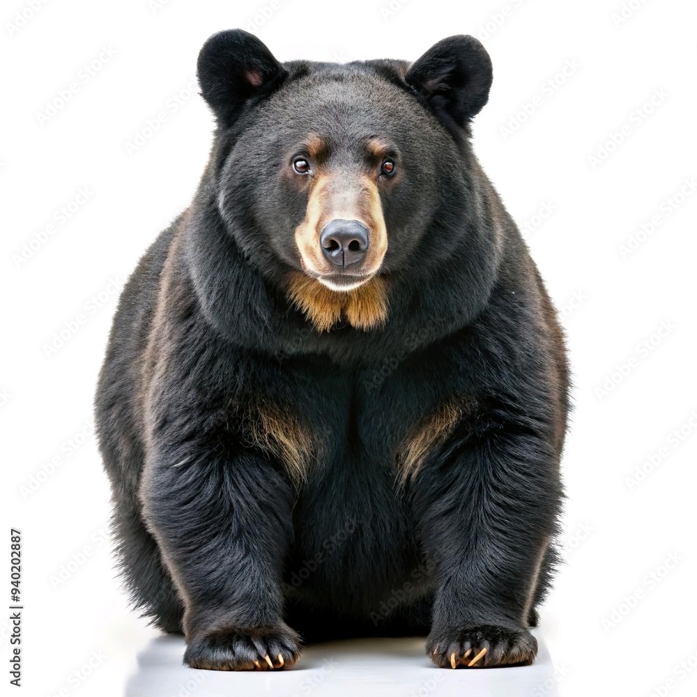 Fototapeta premium america bear black Ursus americanus portrait full body, isolated on white background