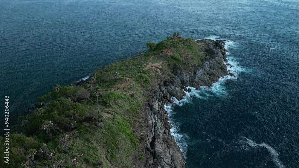 Aerial drone shot of Promthep Cape, Phuket Islands,Thailand. 4K drone footage video Aerial drone shot of Promthep Cape, Phuket Islands,Thailand. 4K drone footage video