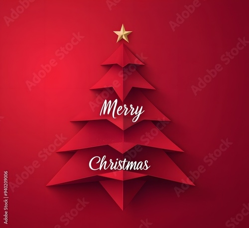 christmas greeting card with ribbon