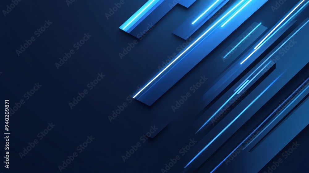 Abstract Blue Neon Lines Abstract Blue Neon Lines