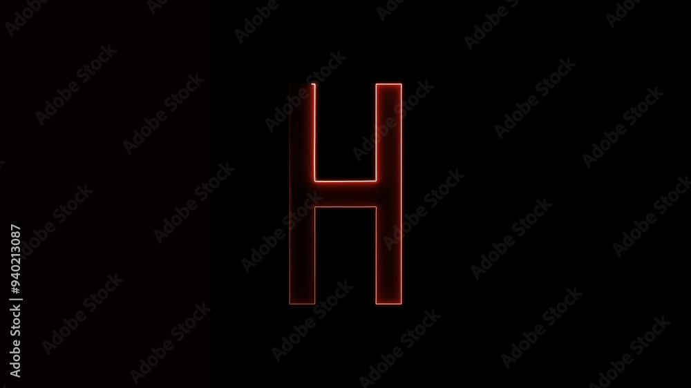 Alphabets H neon animation, Capital alphabets neon light red color Alphabet H, Neon Glowing letter on black background, Alphabets H neon animation, Capital alphabets neon light red color Alphabet H, Neon Glowing letter on black background,