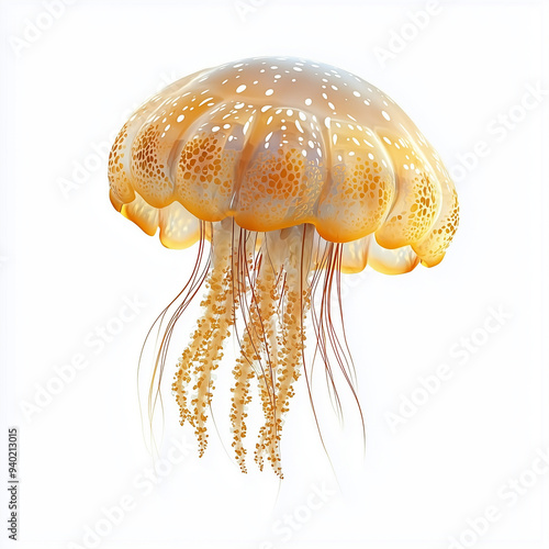 A jelly fish isolated on wh...