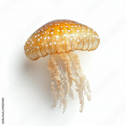 A jelly fish isolated on wh...