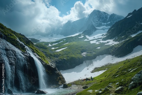 Ice Lake Waterfall Mountains Austria - Eissee Wasserfall Nationalpark Hohe Tauern Ã–sterreich, ai