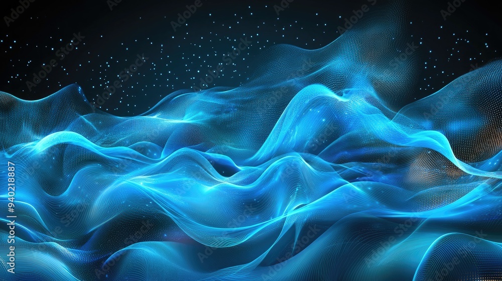 Fototapeta premium Futuristic wave, Futuristic data stream vector background