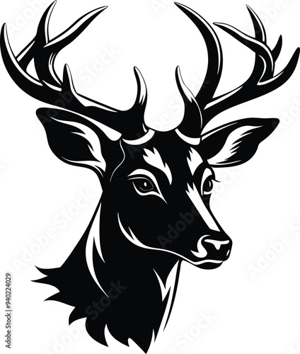 Majestic Deer Head Silhouette