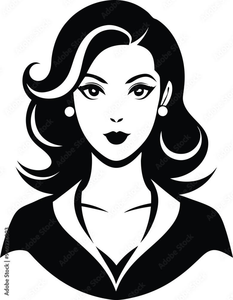 Elegant Woman Portrait Silhouette Elegant Woman Portrait Silhouette