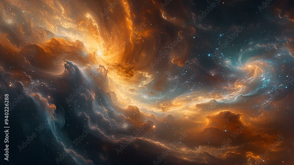 Fototapeta premium a colorful clouds in space. 