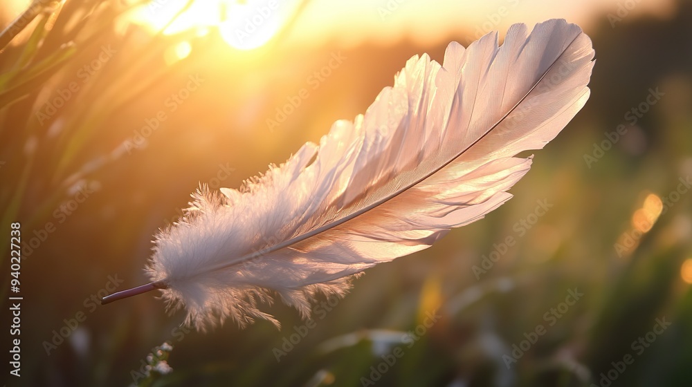 Naklejka premium A feather in the air