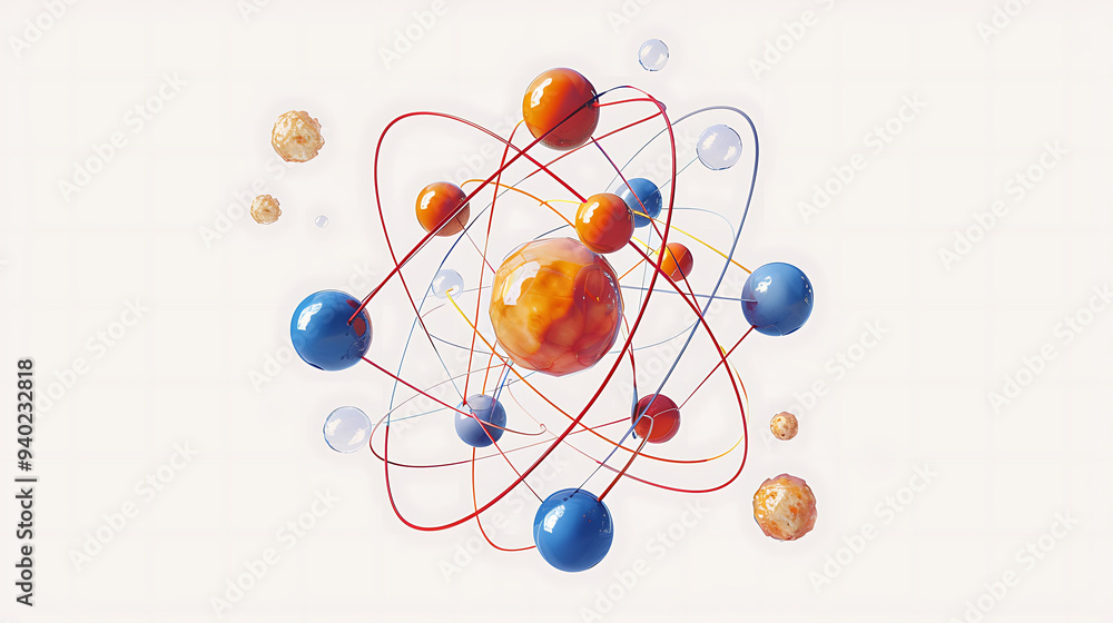 Detailed diagram of atomic particles with a focus on protons neutrons and electrons Detailed diagram of atomic particles with a focus on protons neutrons and electrons