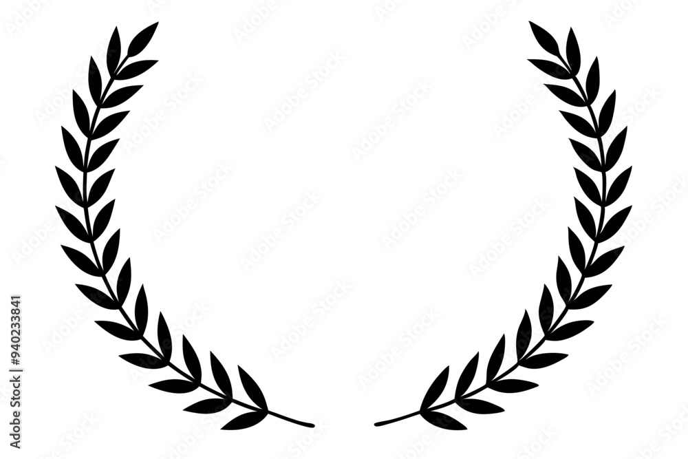 Laurel wreath line style silhouette vector illustration collection Laurel wreath line style silhouette vector illustration collection