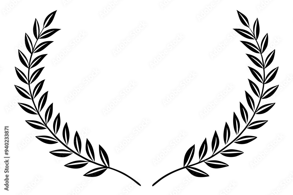 Laurel wreath line style silhouette vector illustration collection Laurel wreath line style silhouette vector illustration collection