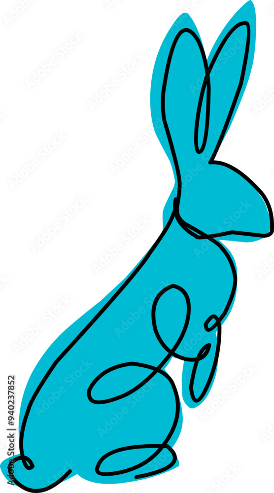 Artistic Outline Rabbit Element Artistic Outline Rabbit Element