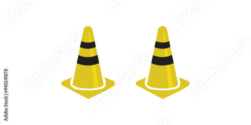 Traffic cone icon. Yellow traffic cone vector design. vector