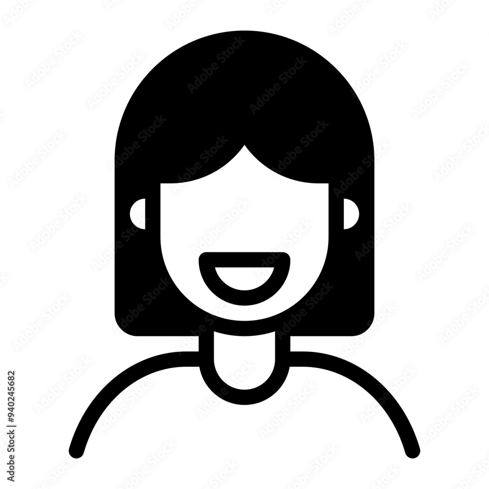 Smiling Diversity Avatars icon illustration Smiling Diversity Avatars icon illustration