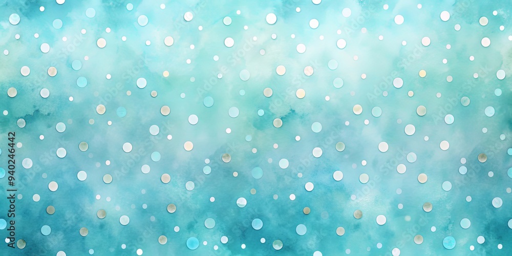 Sparkling watercolor polka dot pattern with glassy sheen in shades of water blue gradient background, sparkling Sparkling watercolor polka dot pattern with glassy sheen in shades of water blue gradient background, sparkling