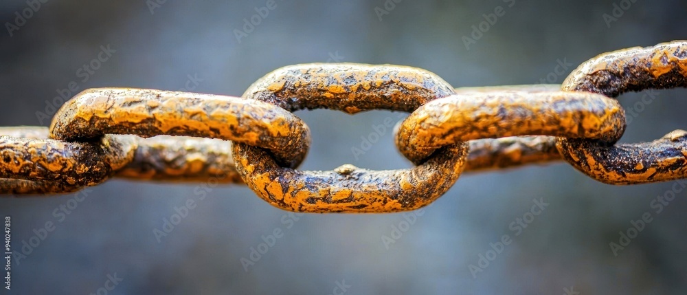 Close-up of a rusted metal chain, showcasing intricate details and textures, ideal for industrial or vintage themes. Close-up of a rusted metal chain, showcasing intricate details and textures, ideal for industrial or vintage themes.